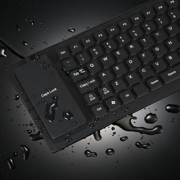 Waterproof Silicone Keyboard Foldable Flexible USB Dustproof DirtProof