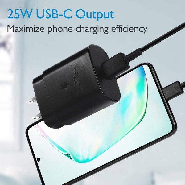 25W Type USB-C Super Fast Wall Charger +6FT Cable For Samsung Galaxy