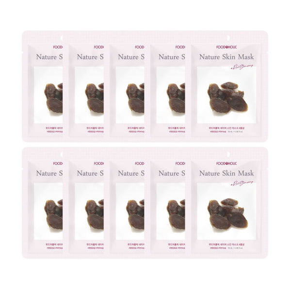 Foodaholic Nature Skin Mask Red ginseng (10 PCS)